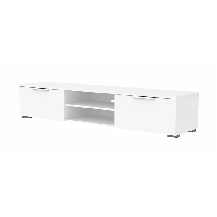 Tvilum Match 2 Drawer 2 Shelf TV Stand, White High Gloss