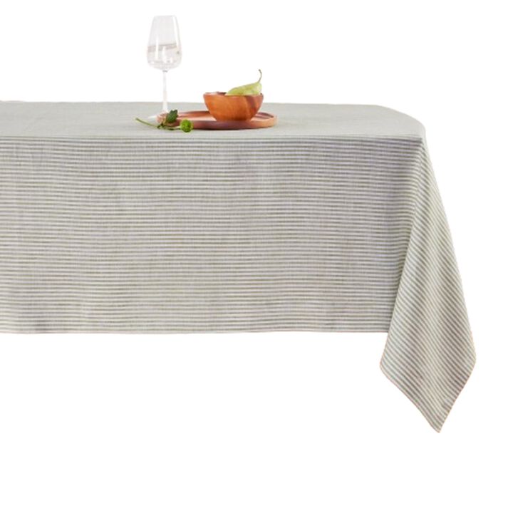 Solino Home 100% Pure Linen Tablecloth | Narrow Stripe