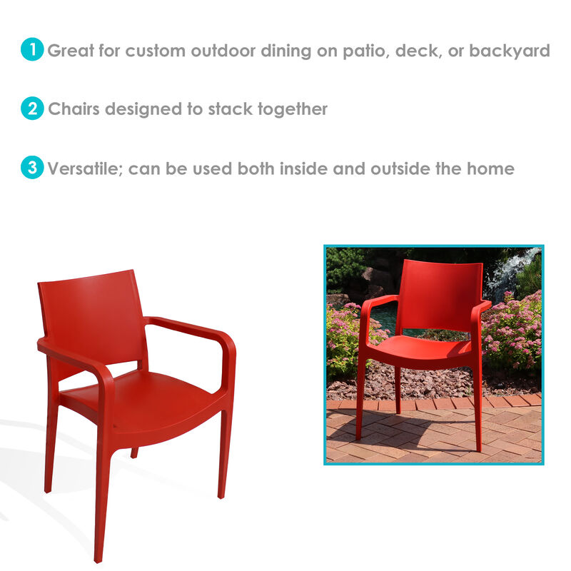 Sunnydaze Landon Plastic Patio Dining Armchair
