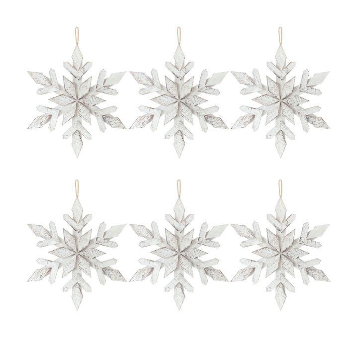 Snowflake Christmas Tree Ornament for Winter Holiday Decoration (Set of 6)