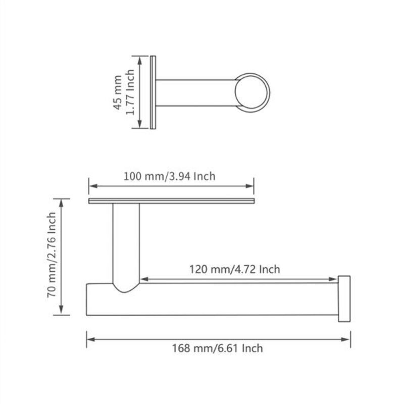 Self-Adhesive Toilet Paper Holder, Stainless Steel Bathroom Tissue Rack