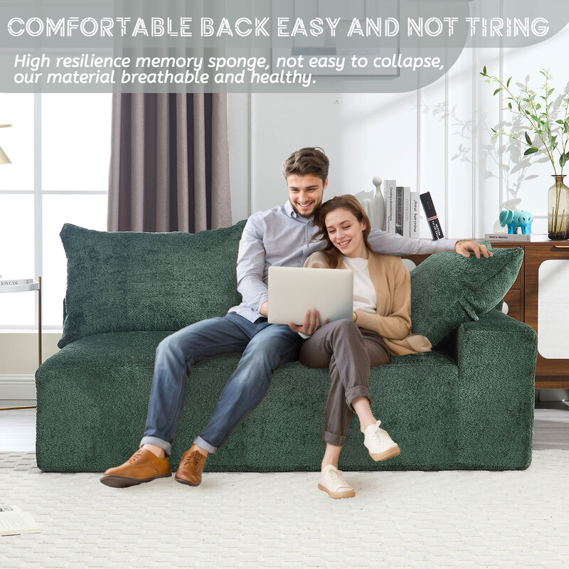 Merax Modern Deep Seat Chenille Fabric Sofa Couch