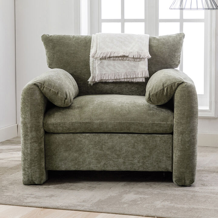 Modern Style Chenille Oversized Armchair Accent Chair Single Sofa Lounge Chair 38.6'' W for Living Room