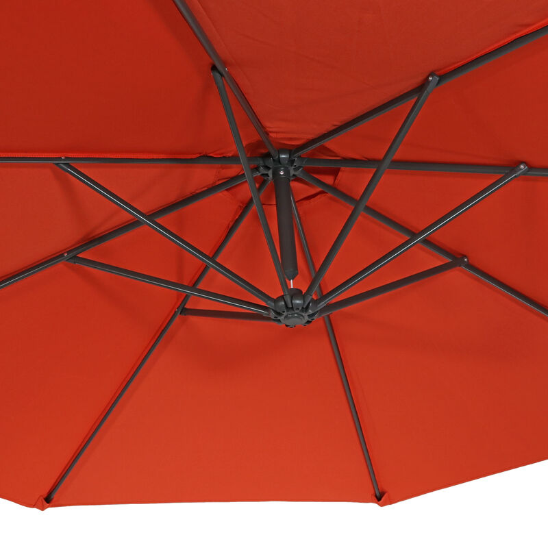 Sunnydaze 10 ft Cantilever Offset Steel Patio Umbrella with Crank