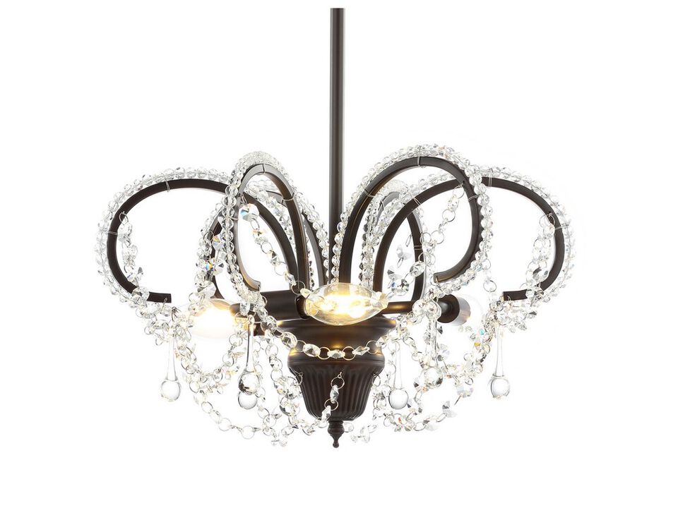 Caroline Metal/Crystal LED Adjustable Chandelier