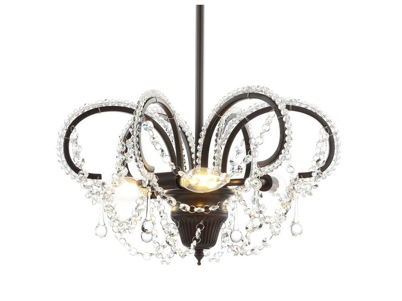 Caroline Metal/Crystal LED Adjustable Chandelier