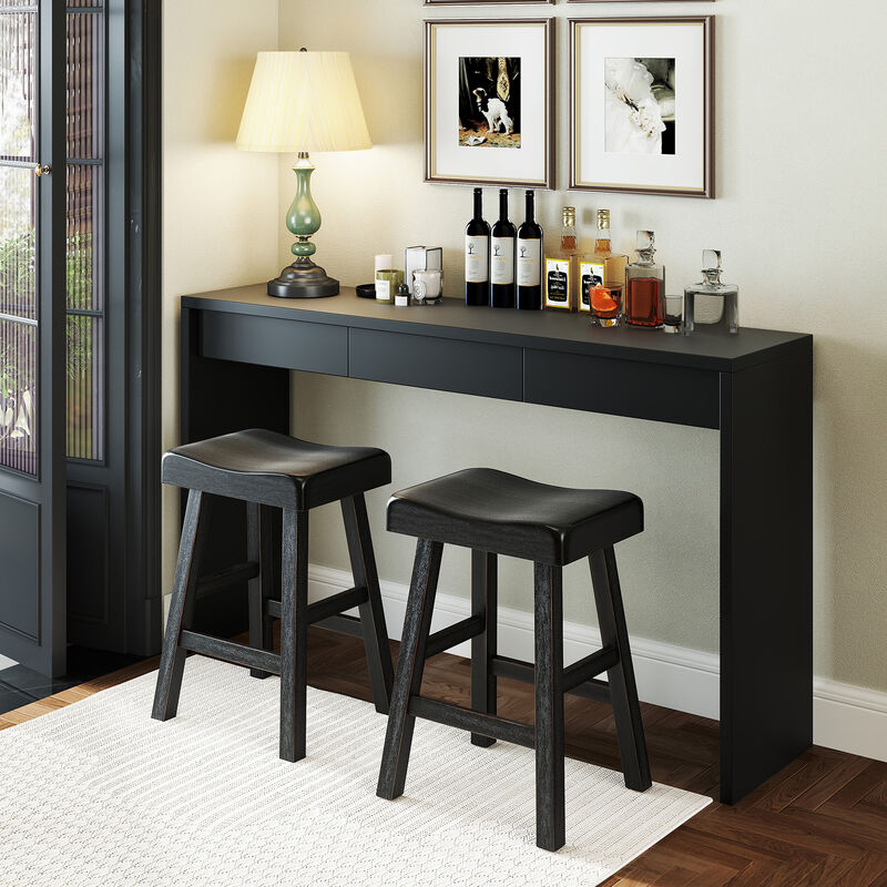 Counter Height Stools Set of 2 with Footrest for Restaurant Cafe Pub