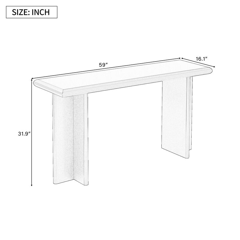 Merax Modern Entryway Console Table with L-Shaped Legs