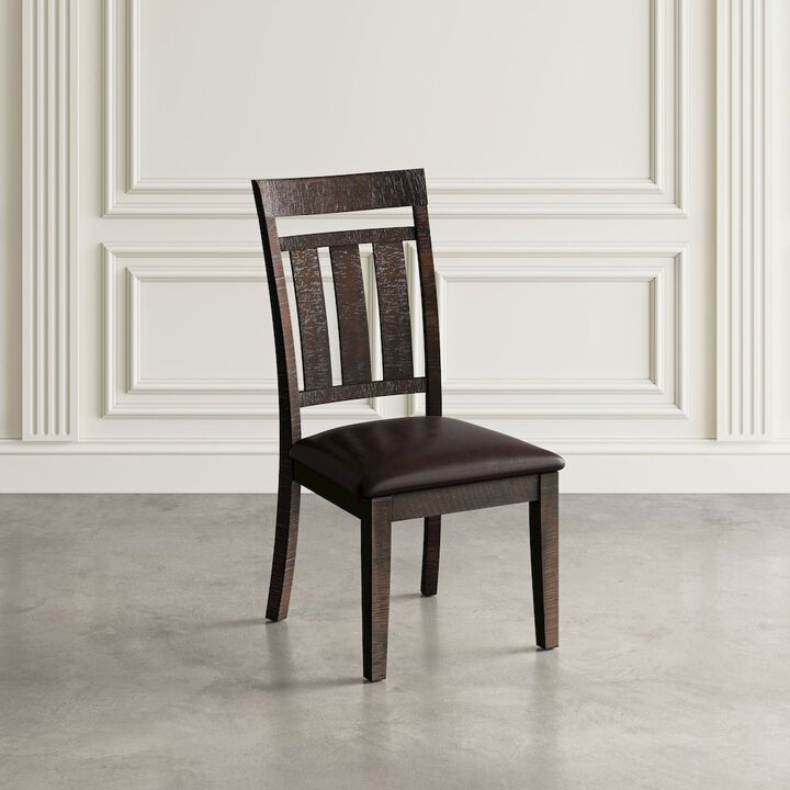 Jofran Distressed Rustic Solid Acacia Upholstered Slat-back Dining Chair (Set of 2)