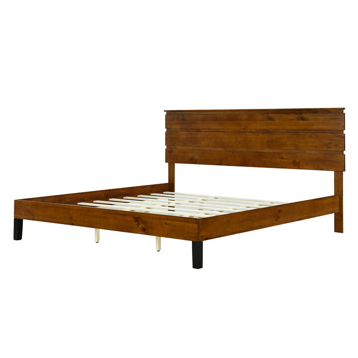Merax Mid-Century Solid Wood Platform Bed