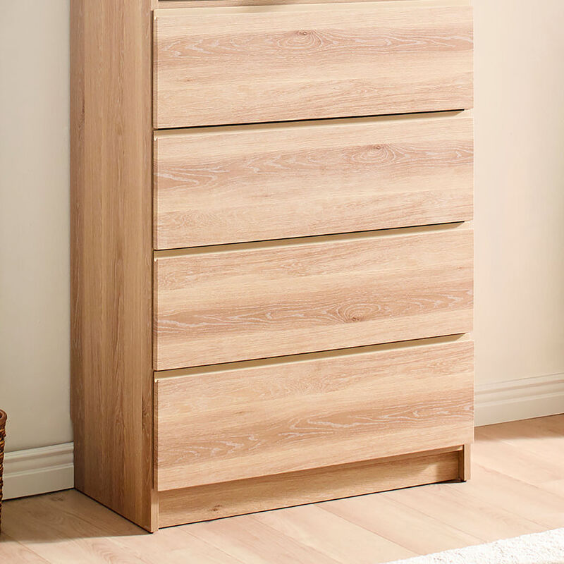 Prosper 32" Oak Wood Walk-in Closet with Four Drawers