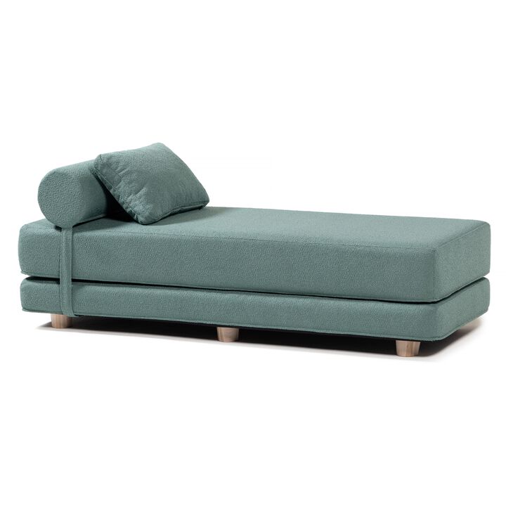 Jaxx Avida Daybed � Fold Out Queen Sleeper � Premium Boucle: Sleek and Modern Lounge for Relaxing and Overnight Guests