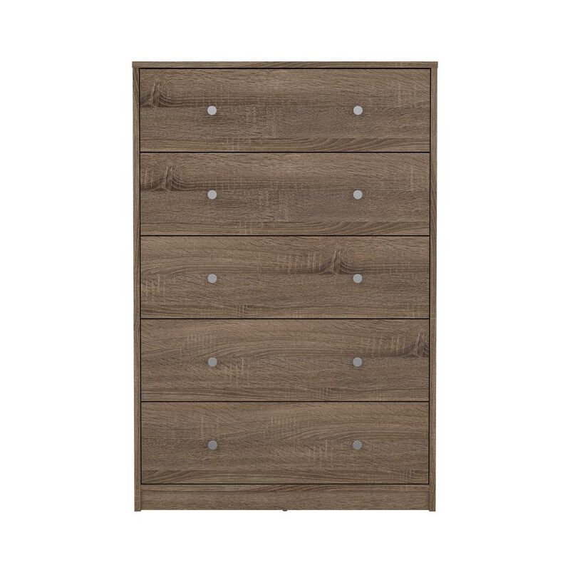 Tvilum Portland 5 Drawer Chest, Truffle Oak