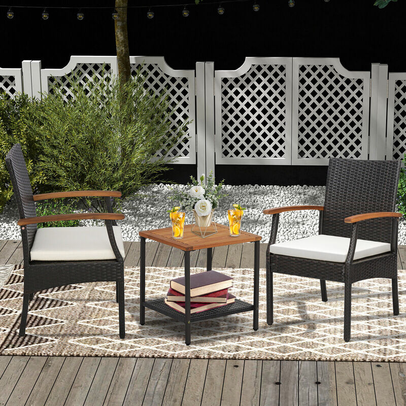 Patio Wicker Chair with Soft Zippered Cushion