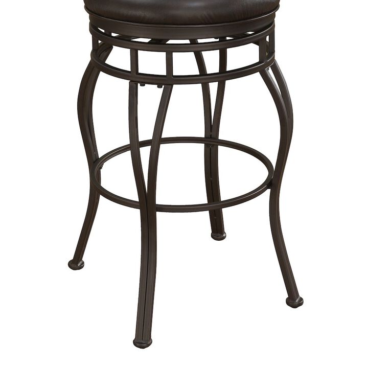 Sienna 26" Backless Metal Swivel Stool - Russet Brown