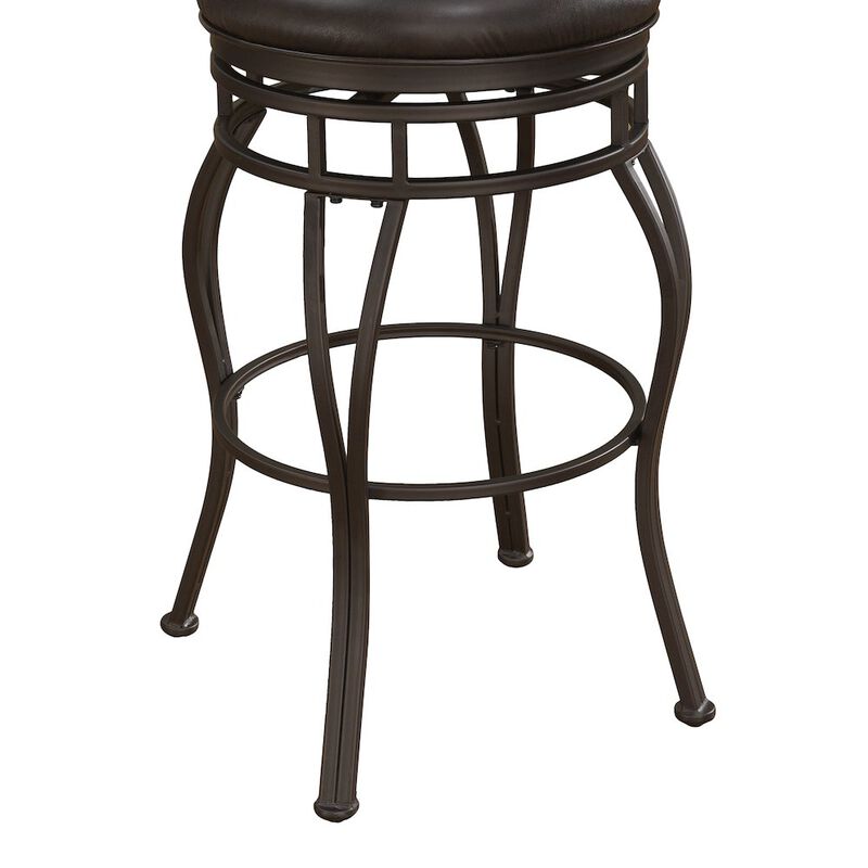 American Woodcrafters Sienna 26 Backless Metal Swivel Stool - Russet Brown
