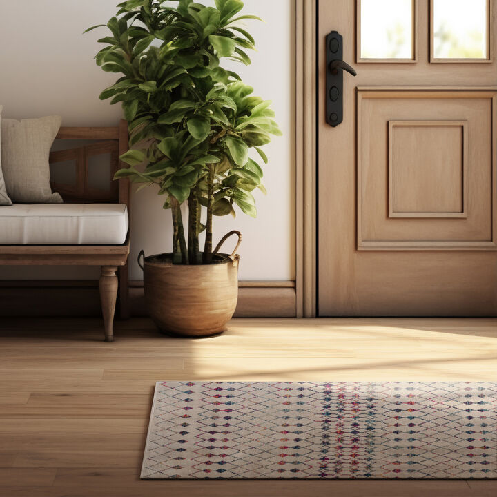 Savannah Modern Boho Beige Blue Indoor Area Rug