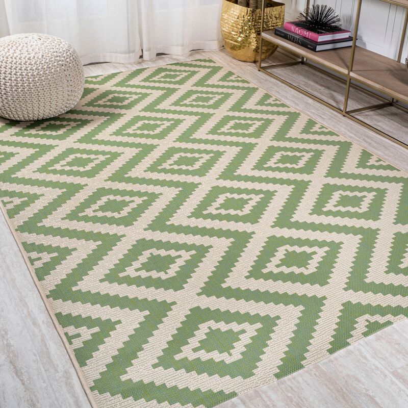 Sintra Diamond Tribal Blue/Gray Indoor/Outdoor Runner Rug