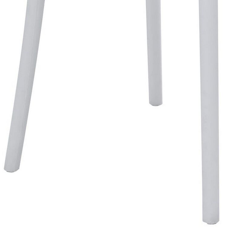 Heem 19 Inch Side Dining Chair Set of 4, Armless, Indoor Outdoor, White - Benzara