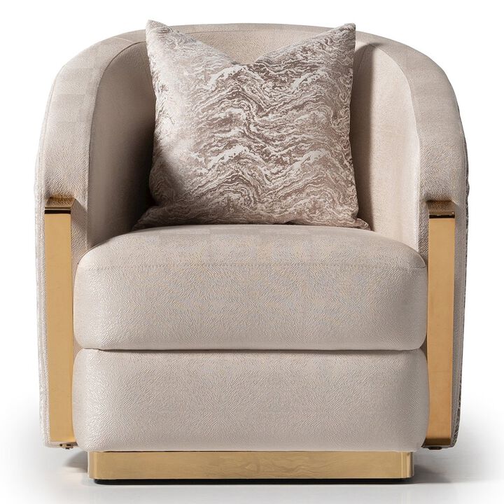 Michael Amini Carmela Accent Chair - Almond/Gold