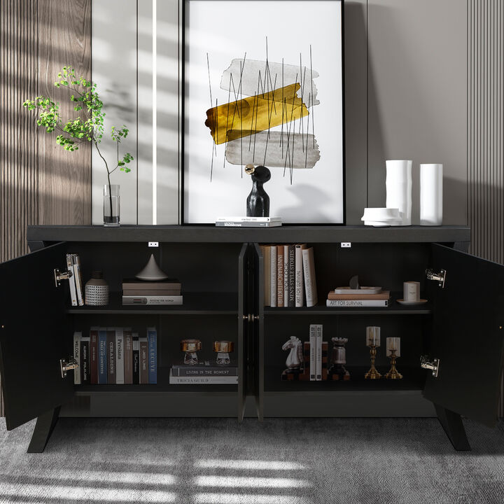 Merax Refined Industrial 4-Door Storage Cabinet Sideboard