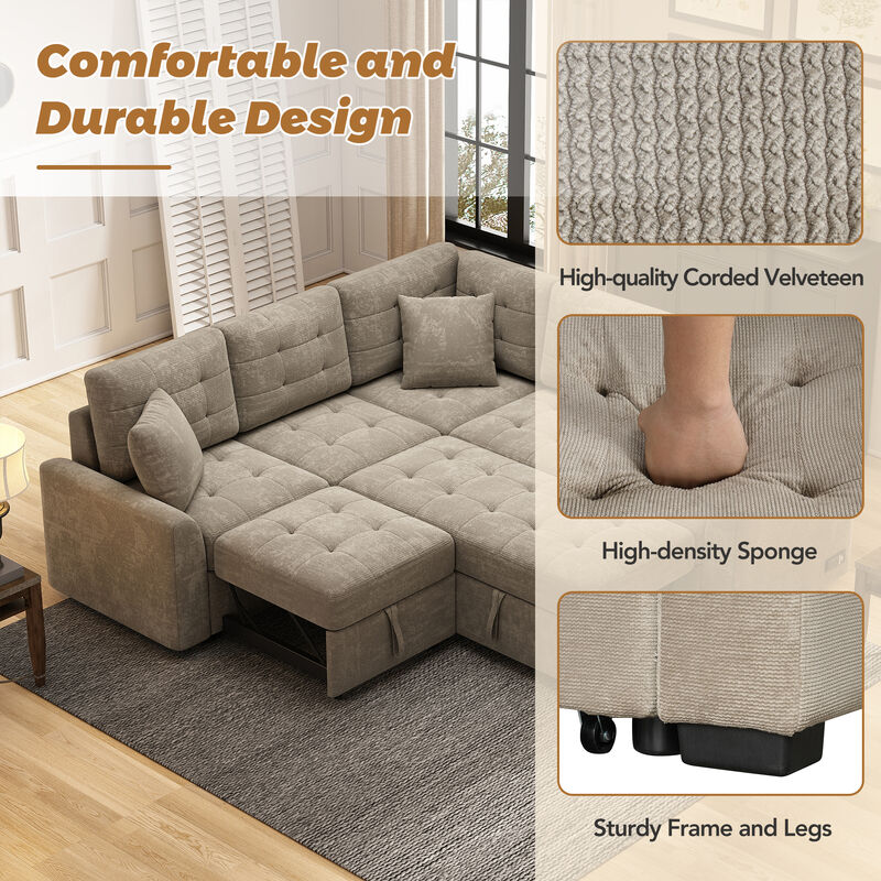 Merax Pull-out Sleeper Sofa with Wheels