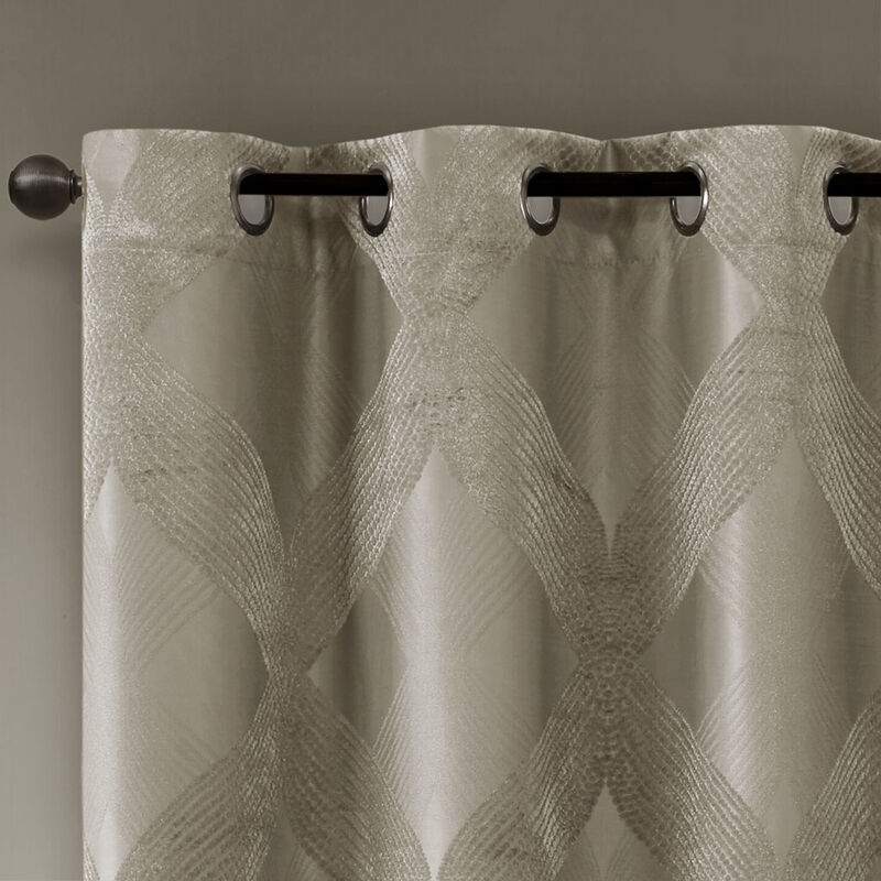 Gracie Mills Eirian Ogee Knitted Jacquard Total Blackout Curtain Panel - 50x95"