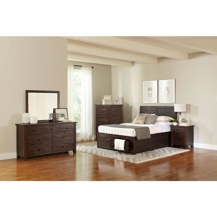 Jofran Jackson Lodge Rustic Distressed Acacia 5 Drawer Chest