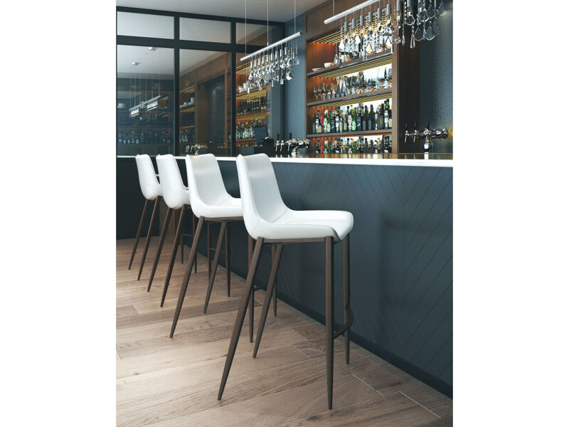 Magnus Barstool (Set of 2) White & Walnut