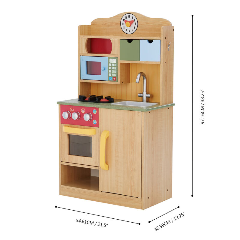 Teamson Kids - Little Chef Florence Classic Play Kitchen - Wood Grain