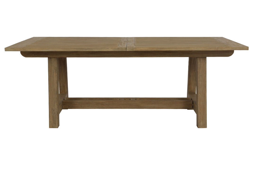 Coastal Teak Dining Table with Leaf Extension