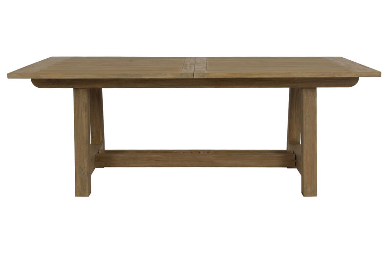 Coastal Teak Dining Table with Leaf Extension
