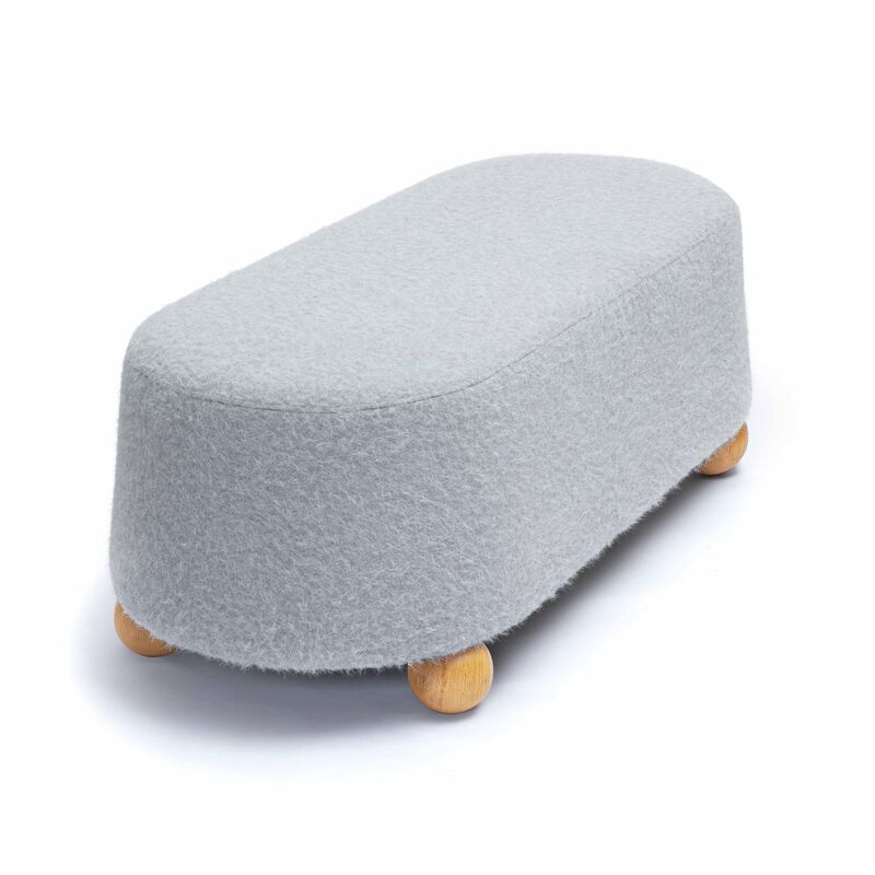 Jaine Forest Green Loose Mohair Large Ottoman