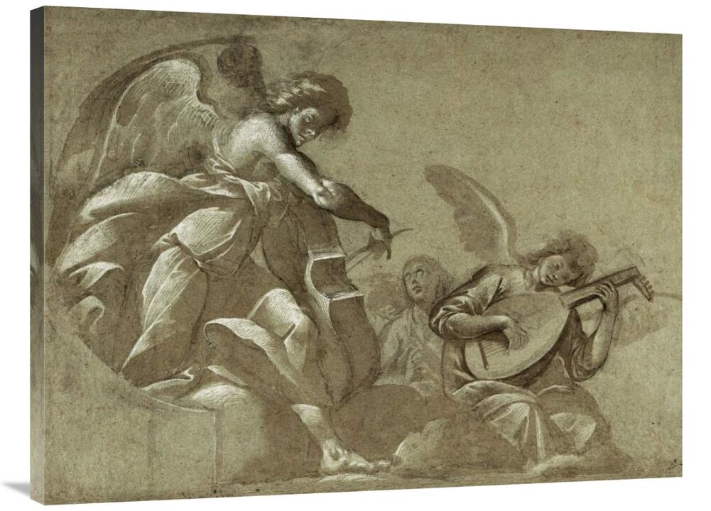 Angel Musicians (recto); Head Studies (verso)-Canvas Art-40x30