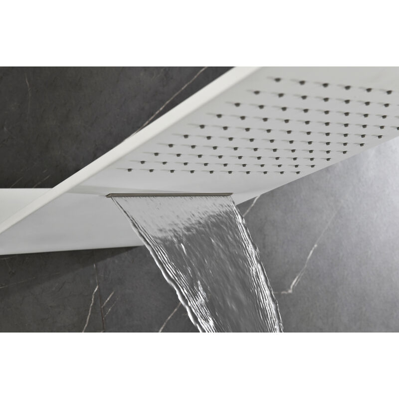 Wall Mounted Waterfall Rain Shower System With 3 Body Sprays & Handheld Shower
