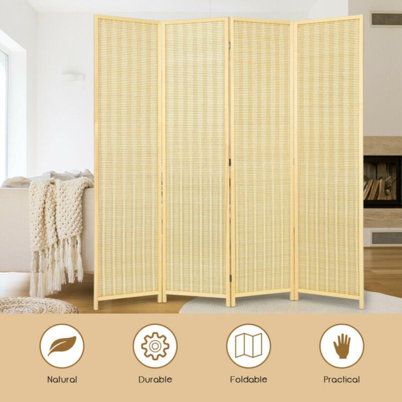 Hivvago 6 ft 4 Panel Portable Folding Room Divider Screen