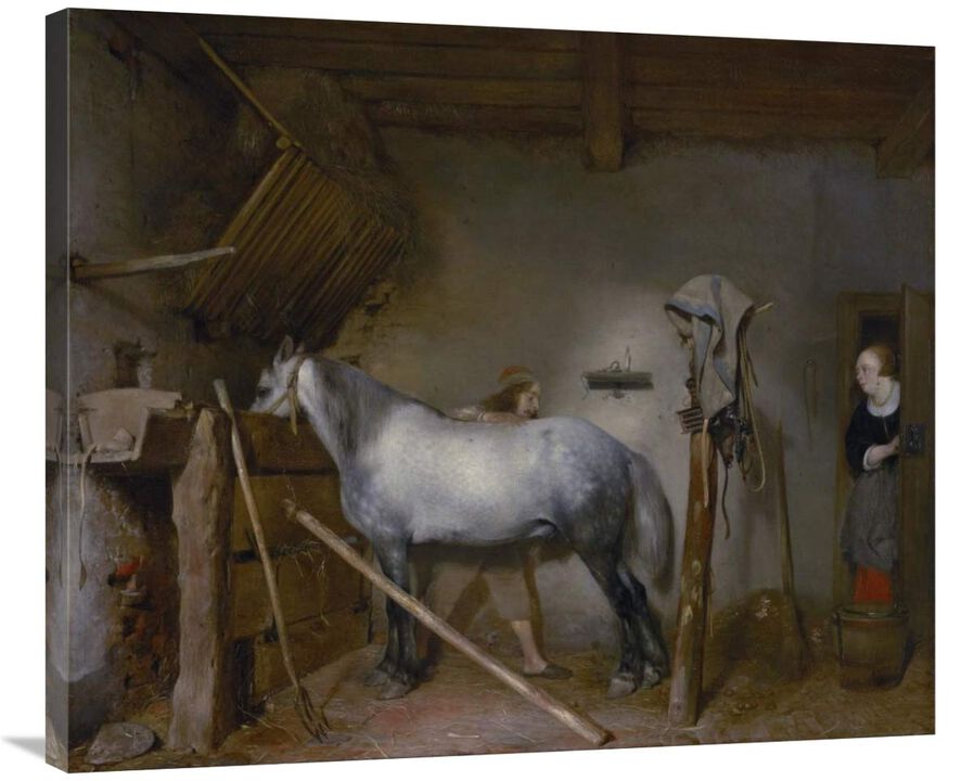 Horse Stable-Canvas Art-36x30.24