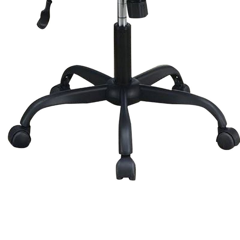 Office Chair with Curved Arms and Leatherette Upholstery, Black-Benzara