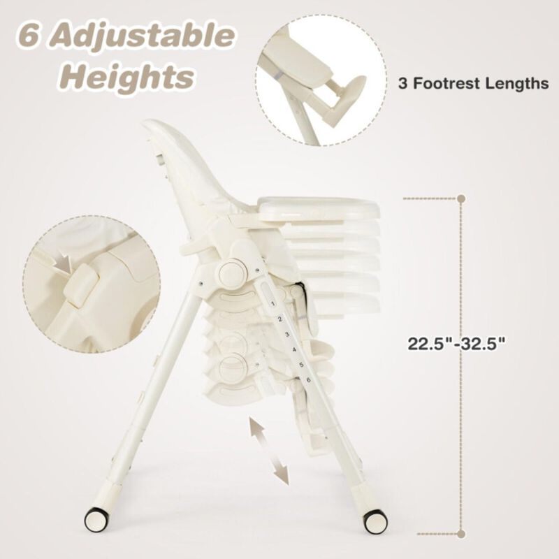 Hivvago 4-in-1 Baby High Chair with 6 Adjustable Heights