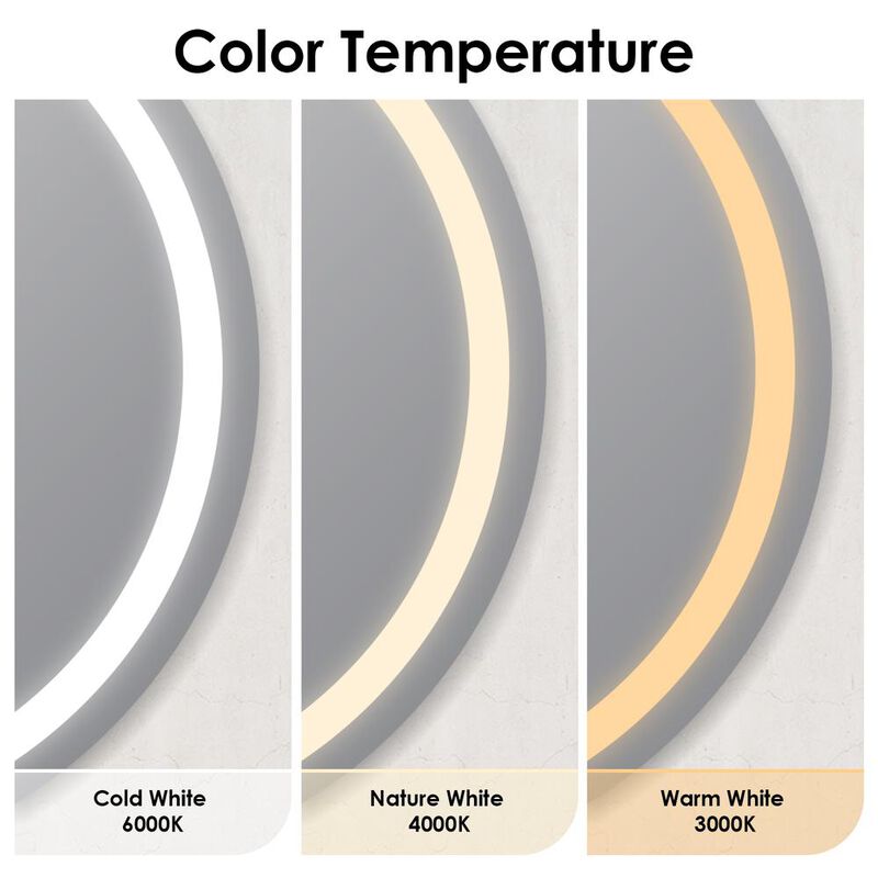 Altair Padova 32” Round  Frameless Modern LED Bathroom Vanity Mirror