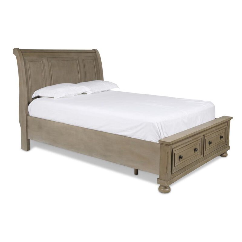 New Classic Furniture Furniture Allegra Solid Wood Engineered Wood Queen Bed in Pewter