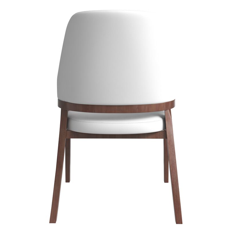 Leisuremod Ethora Collection Modern Wooden Dining Chair in Black Fabric Seat With white top