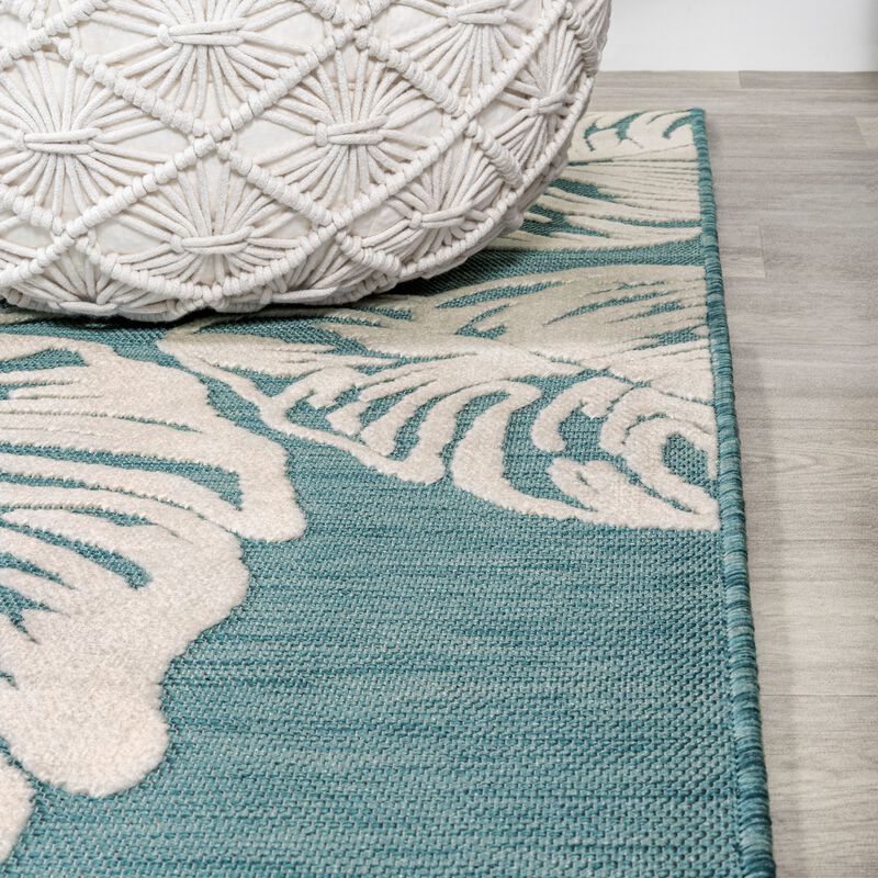 Tobago High-Low Two Tone Monstera Leaf Area Rug