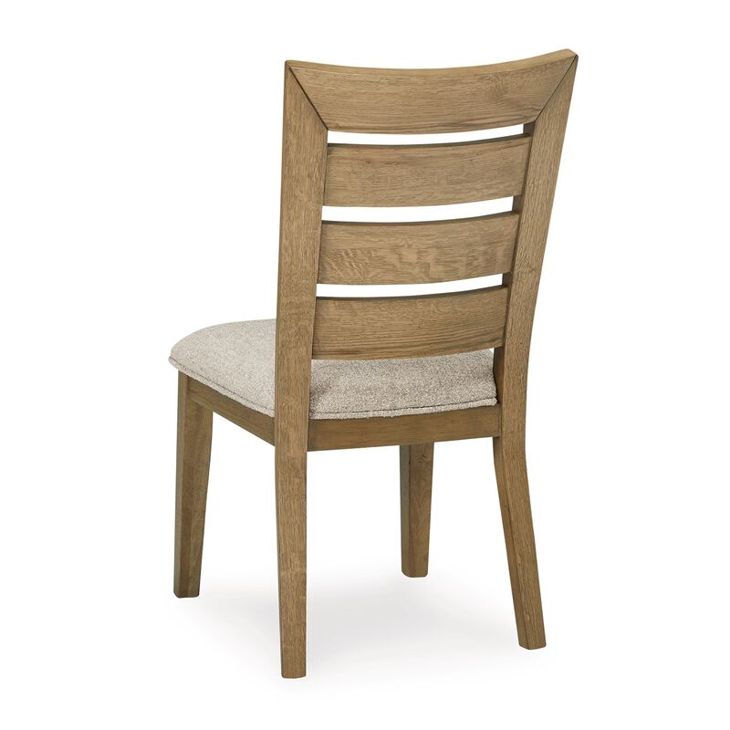 Sili 24 Inch Dining Chair Set of 2, Cushioned, Curved Ladder Back, Brown - Benzara