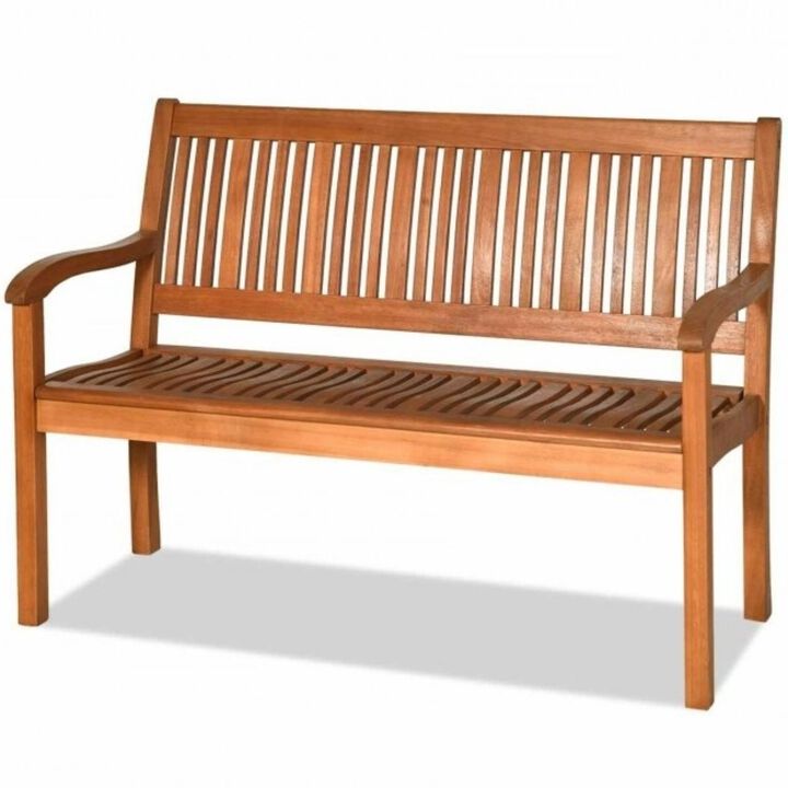 QuikFurn FarmHome Slatted 2 Seater Garden Eucalyptus Bench