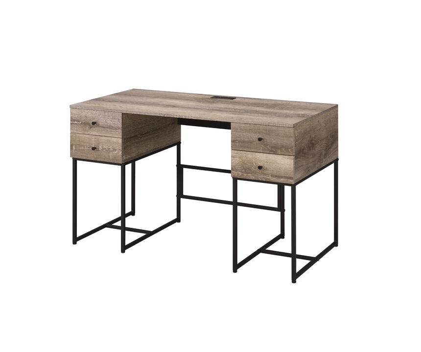 ACME Desirre Writing Desk, Rustic Oak & Black