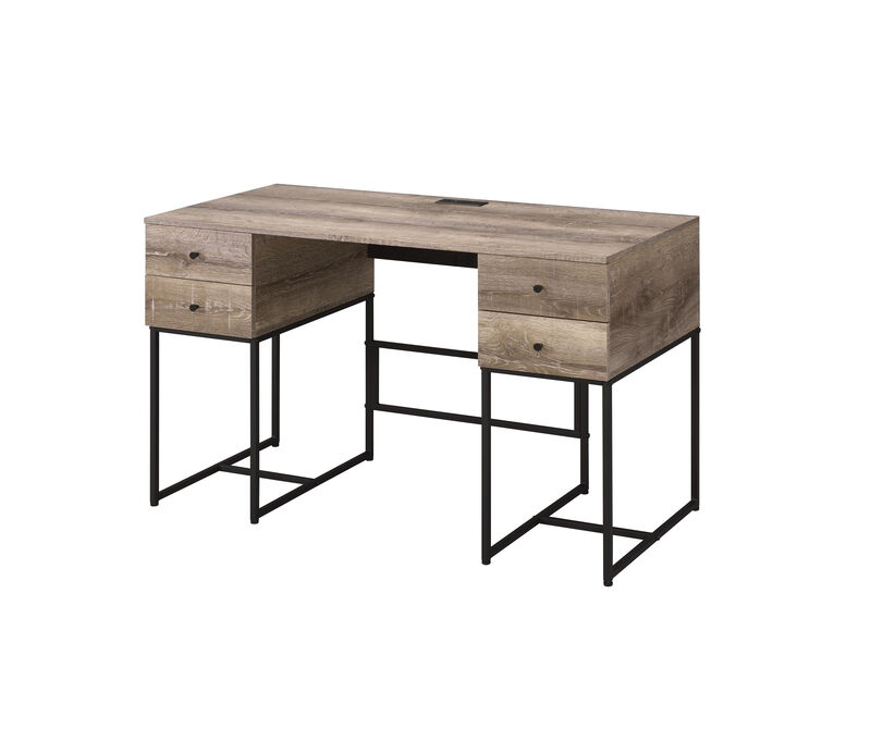 ACME Desirre Writing Desk, Rustic Oak & Black