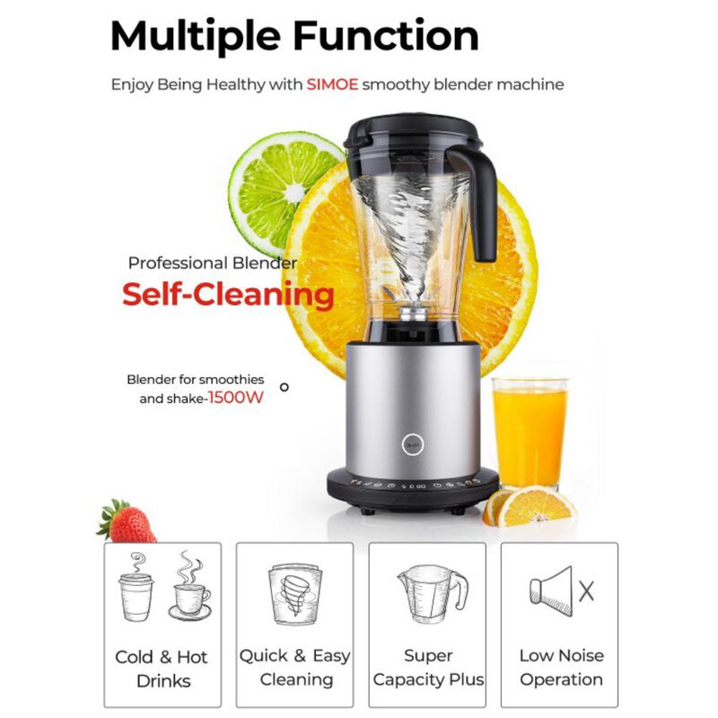 Hivvago 1500W Smoothie Maker High Power Blender with 10 Speeds