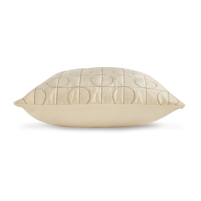 Kyla 22 Inch Accent Pillow Set of 4, Embroidered Geometric Pattern, Cream -