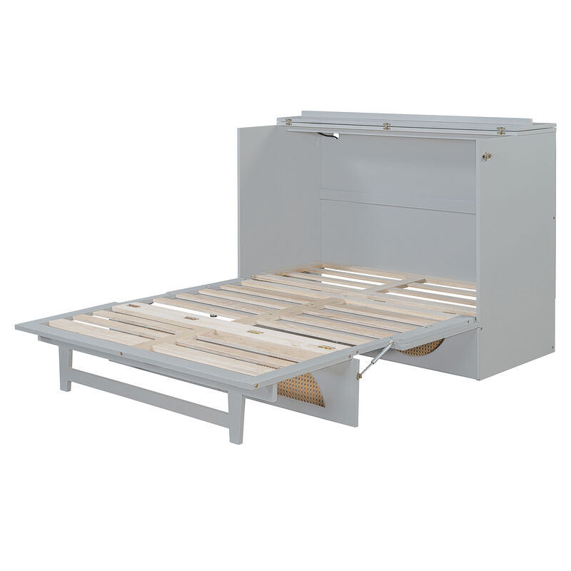 Merax Murphy Bed Cabinet with Large Drawer,USB Ports and Outlets
